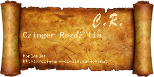 Czinger Rozália névjegykártya